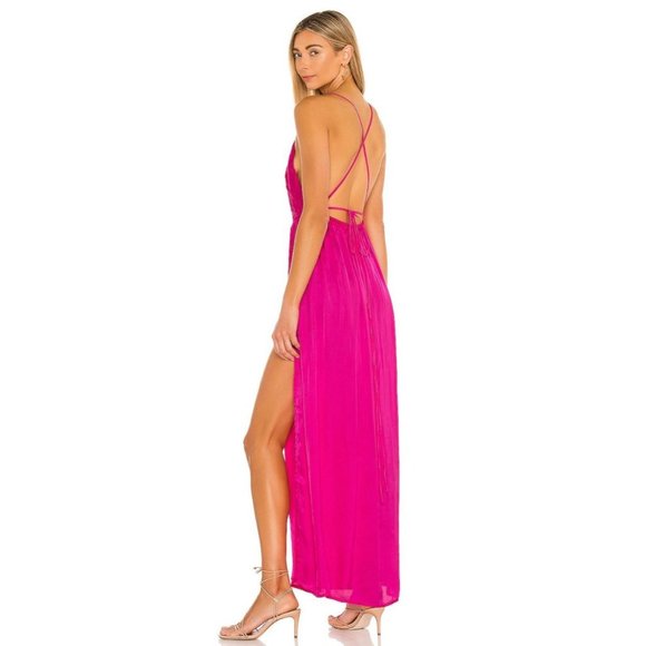 Indah River Pink Sleeveless Tie Back Maxi Dress Women's Size S/M - Picture 7 of 14
